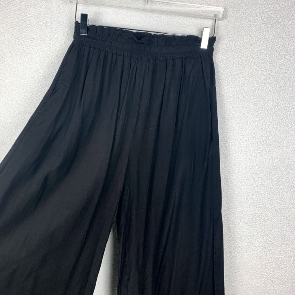 mer sea | Tulum Wide Leg Lightweight Pant Black - Picture 4 of 7